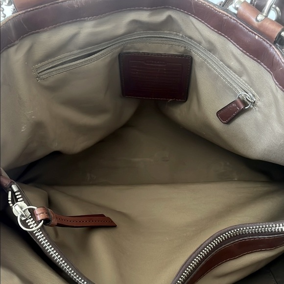 Coach Brown Leather Tote Shoulder HandBag Purse - Picture 5 of 11